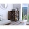 Tuhome Bar Cart Two External Shelves, Four Casters, Six Built-in Wine Rack, Single Door Cabinet Dark Walnut MLA4438 - alternate 2